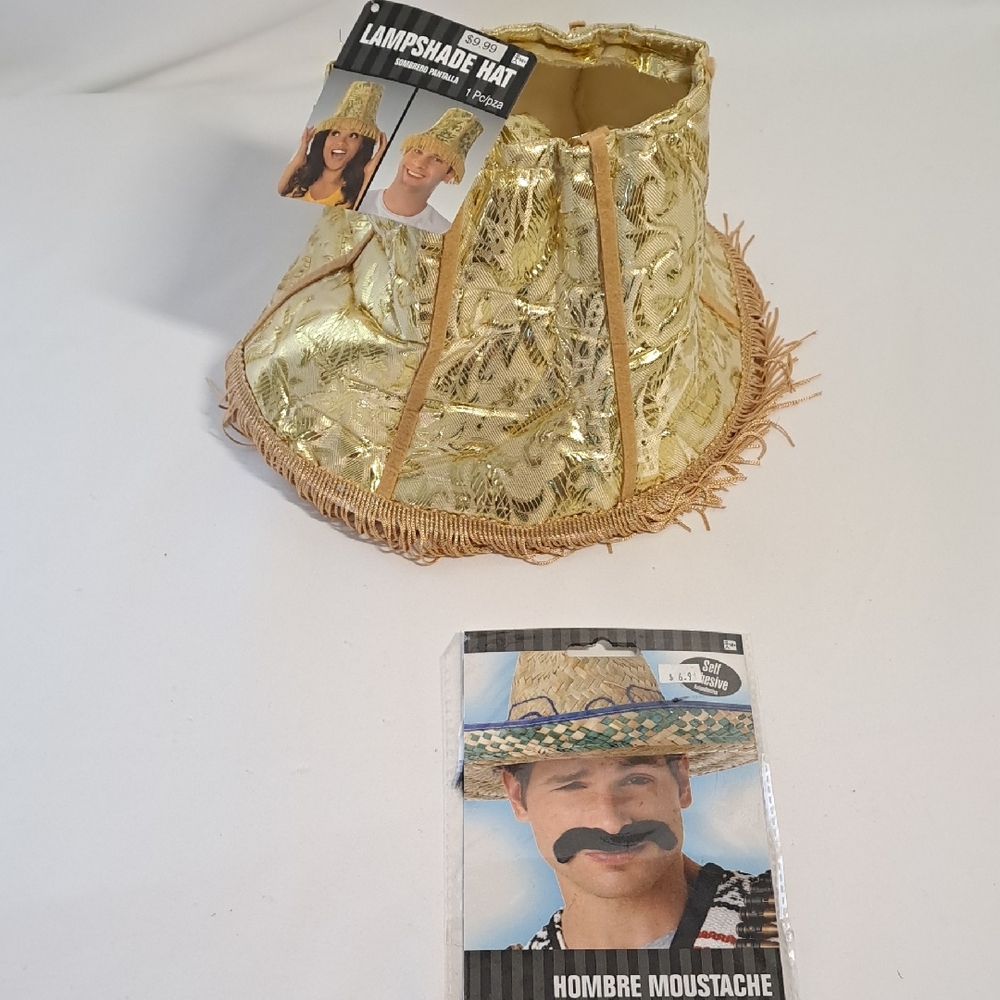LOFT Shimmering Gold Party Hat and Mustache